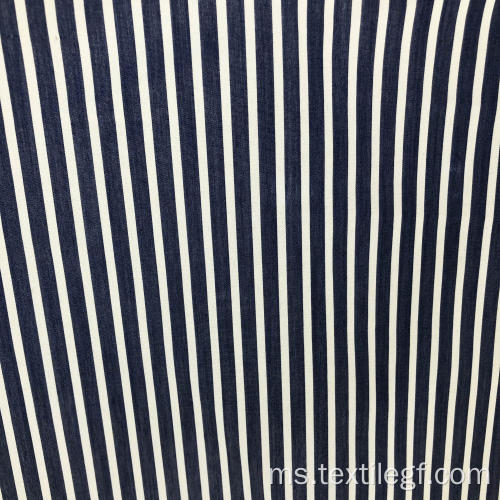 Vertical Stripe Cotton Nylon Spandex Poplin